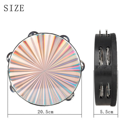 Laser Double-row Hand Tambourine Hand Drumming Orff Instruments Dance Performance Tambourine Early Childhood Primary School Music Teaching Aids
