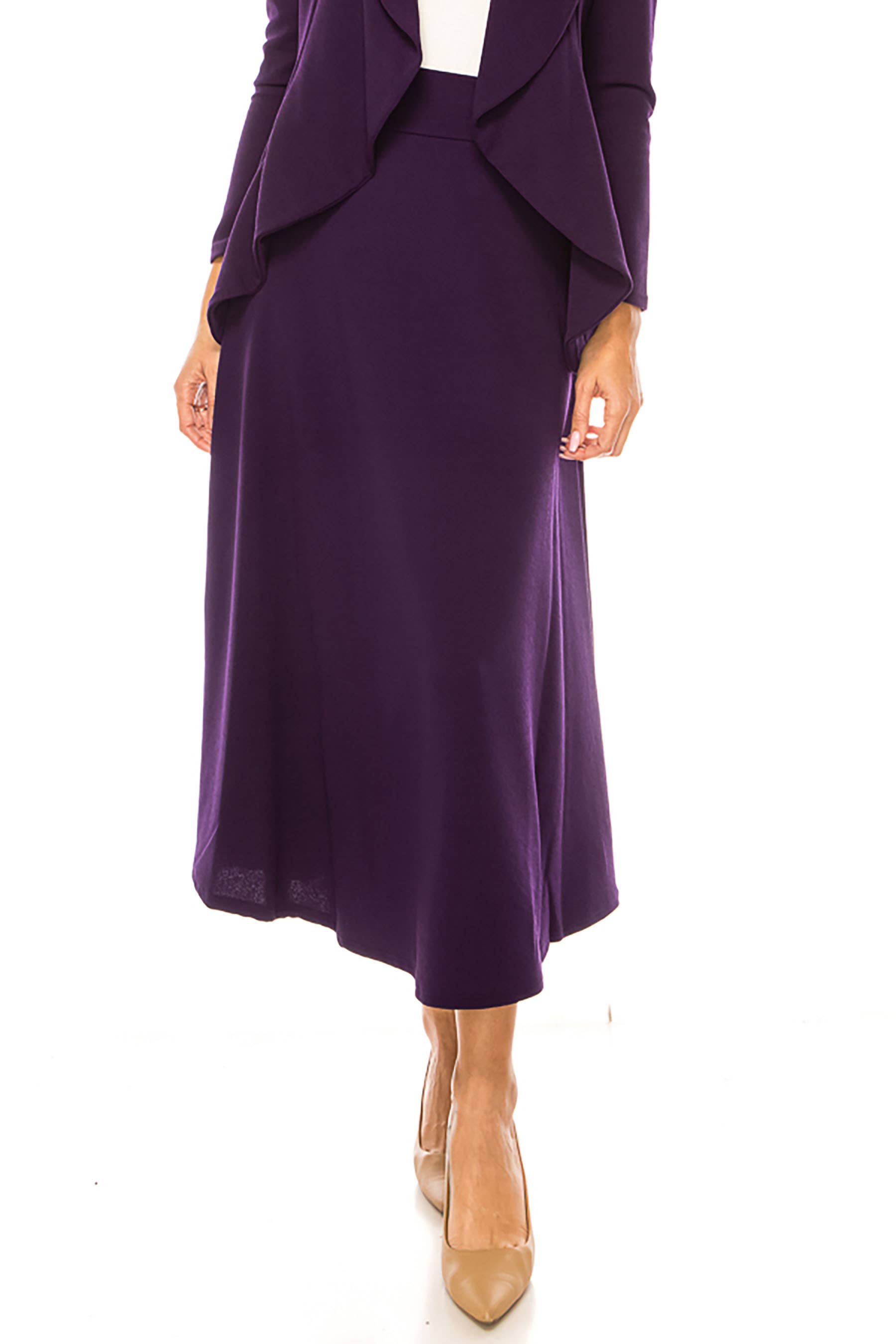 Women's Solid 2-piece blazer skirt set