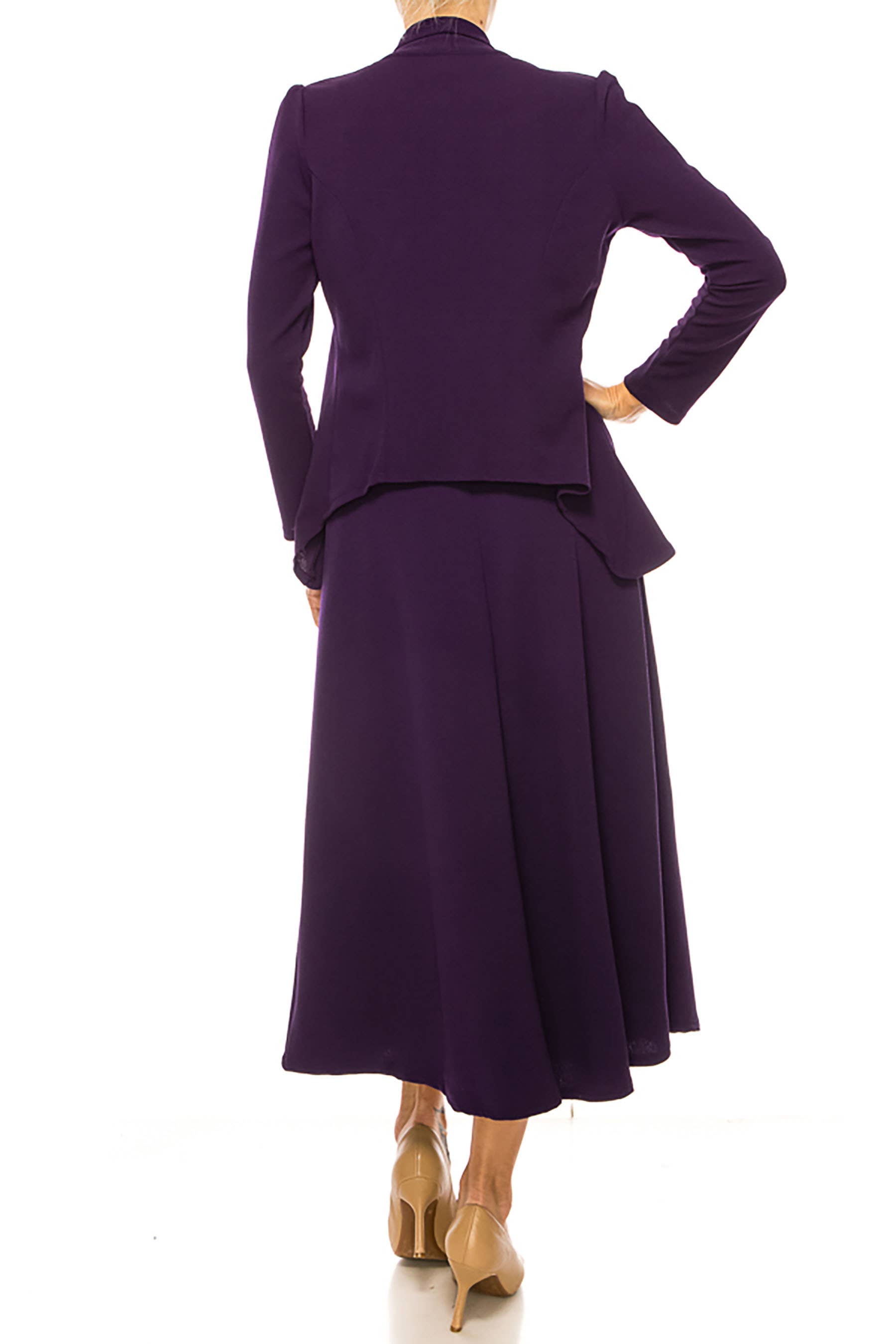 Women's Solid 2-piece blazer skirt set